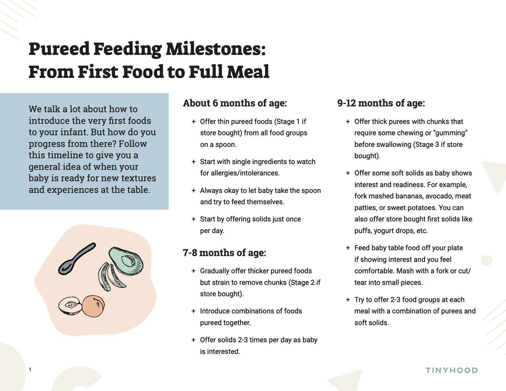 Preview image of Handout: Pureed Foods Feeding Milestones
