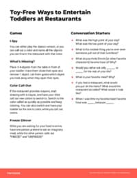 Preview image of Handout: Toy-Free Ways to Entertain Toddlers