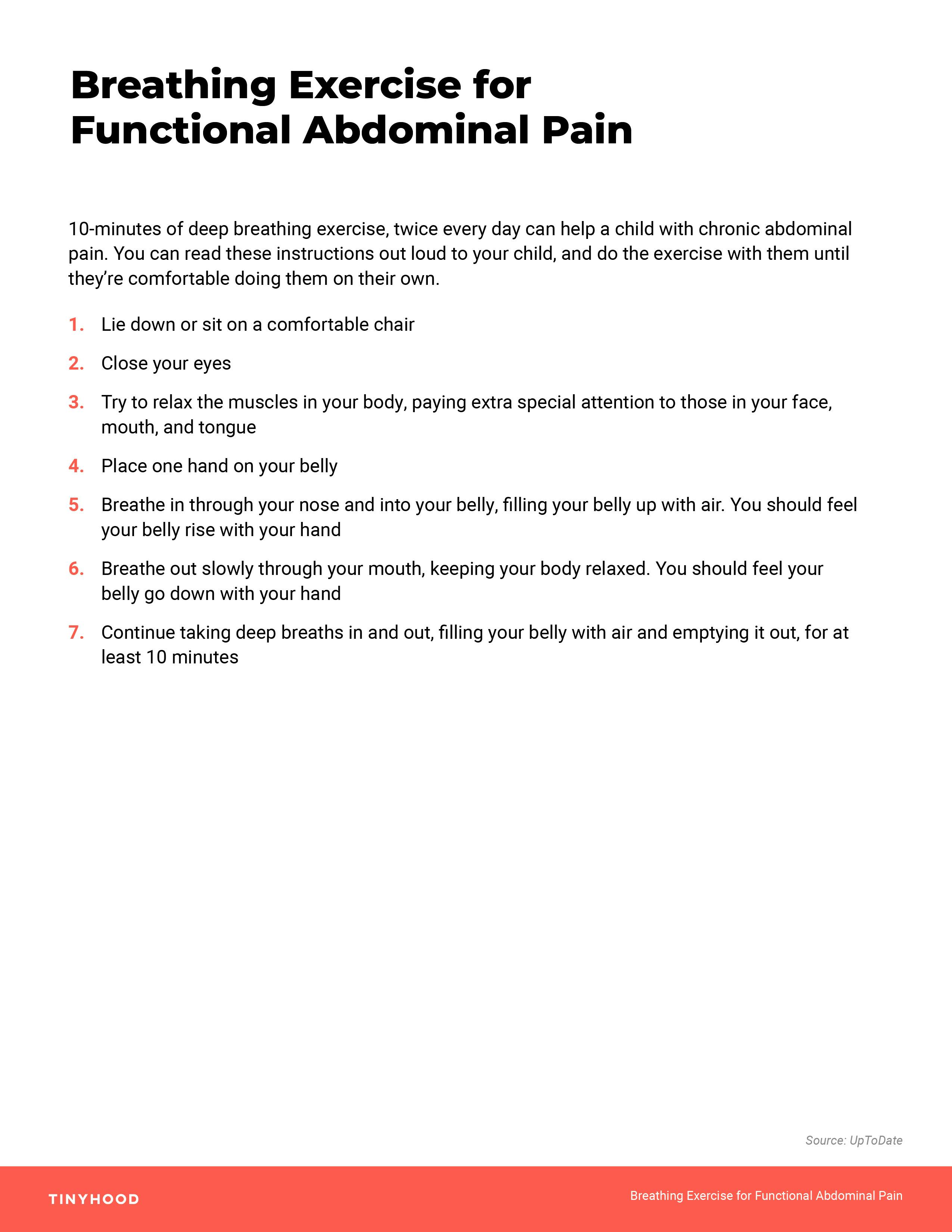 Preview image of Handout: Breathing Exercises for Chronic Abdominal Pain