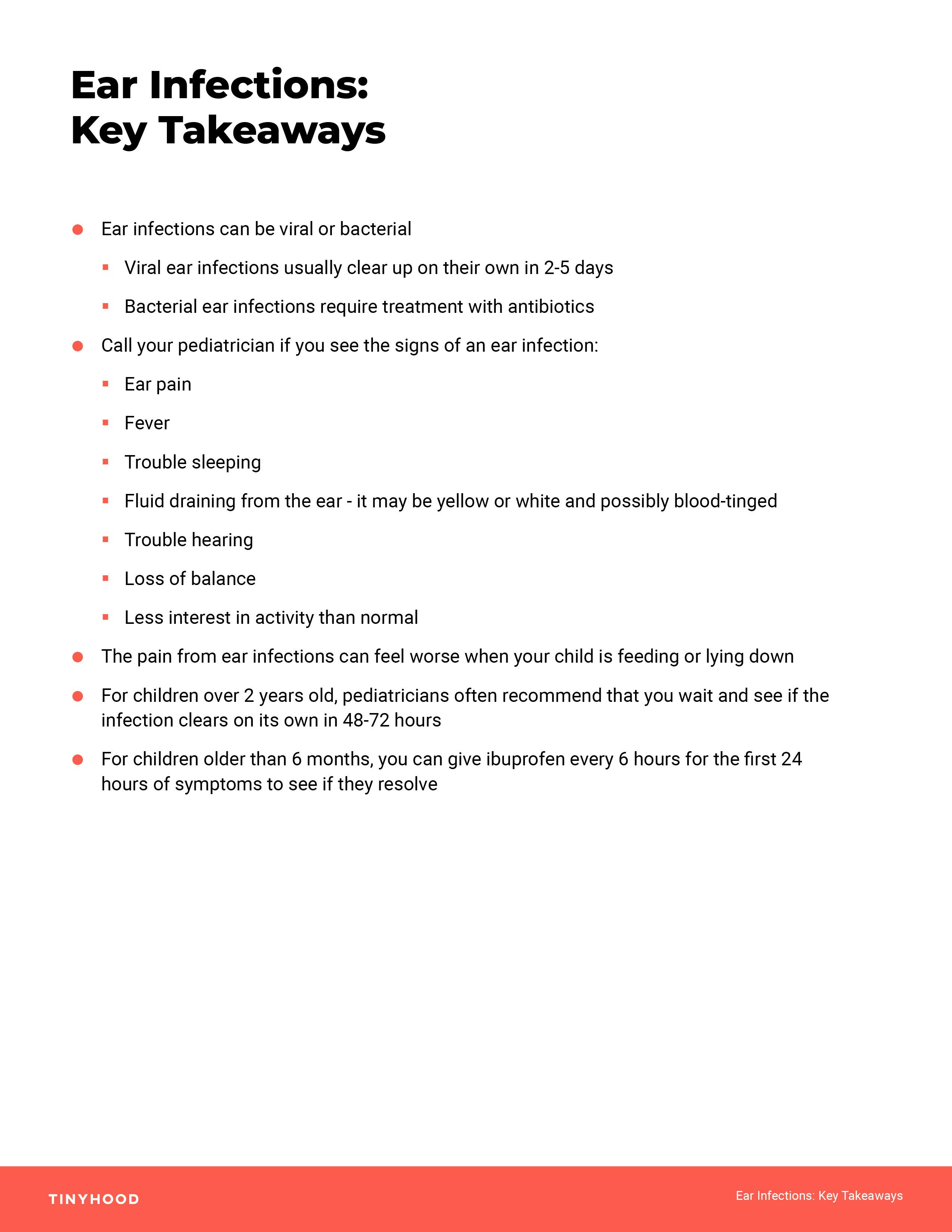 Preview image of Handout: Ear Infections Key Takeaways