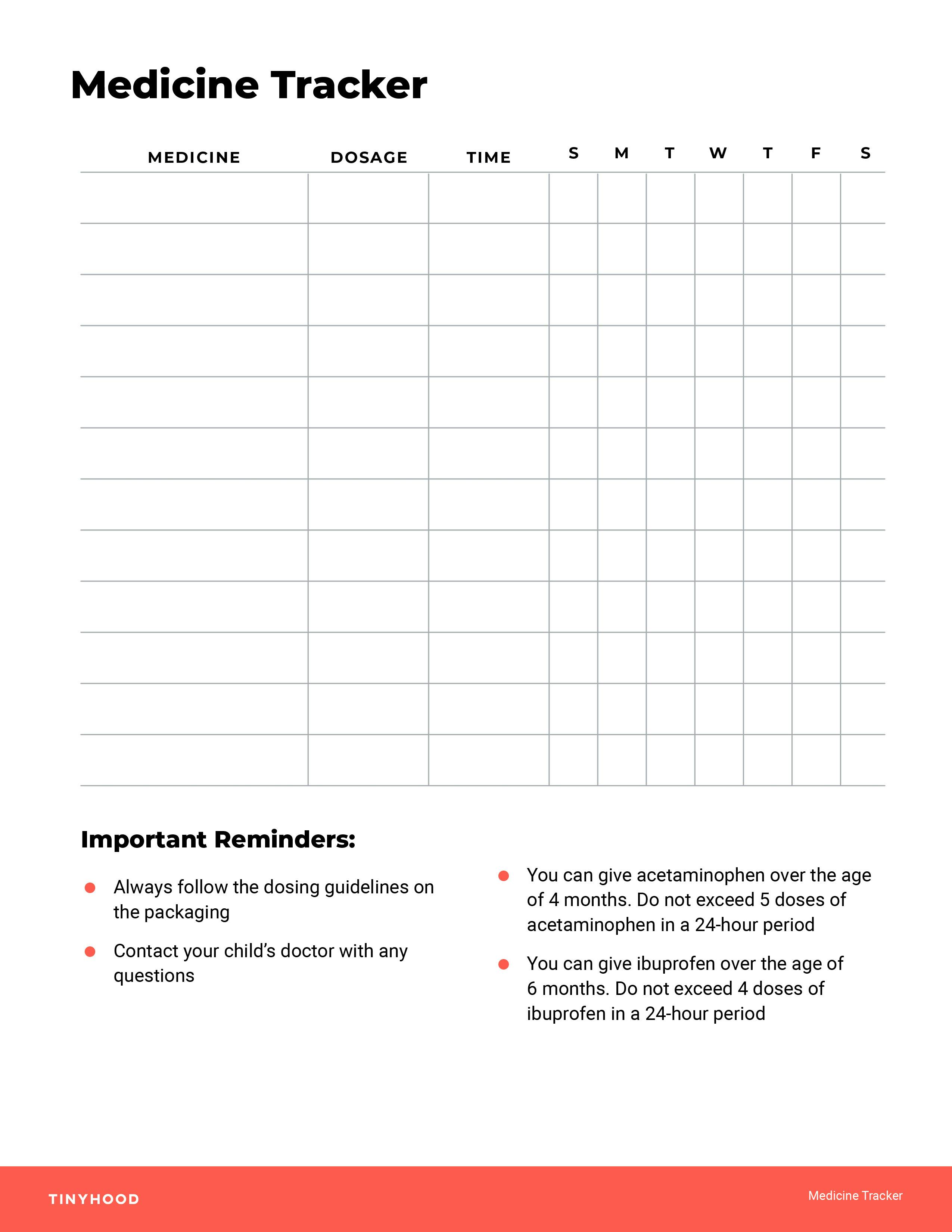 Preview image of Handout: Medication Tracker