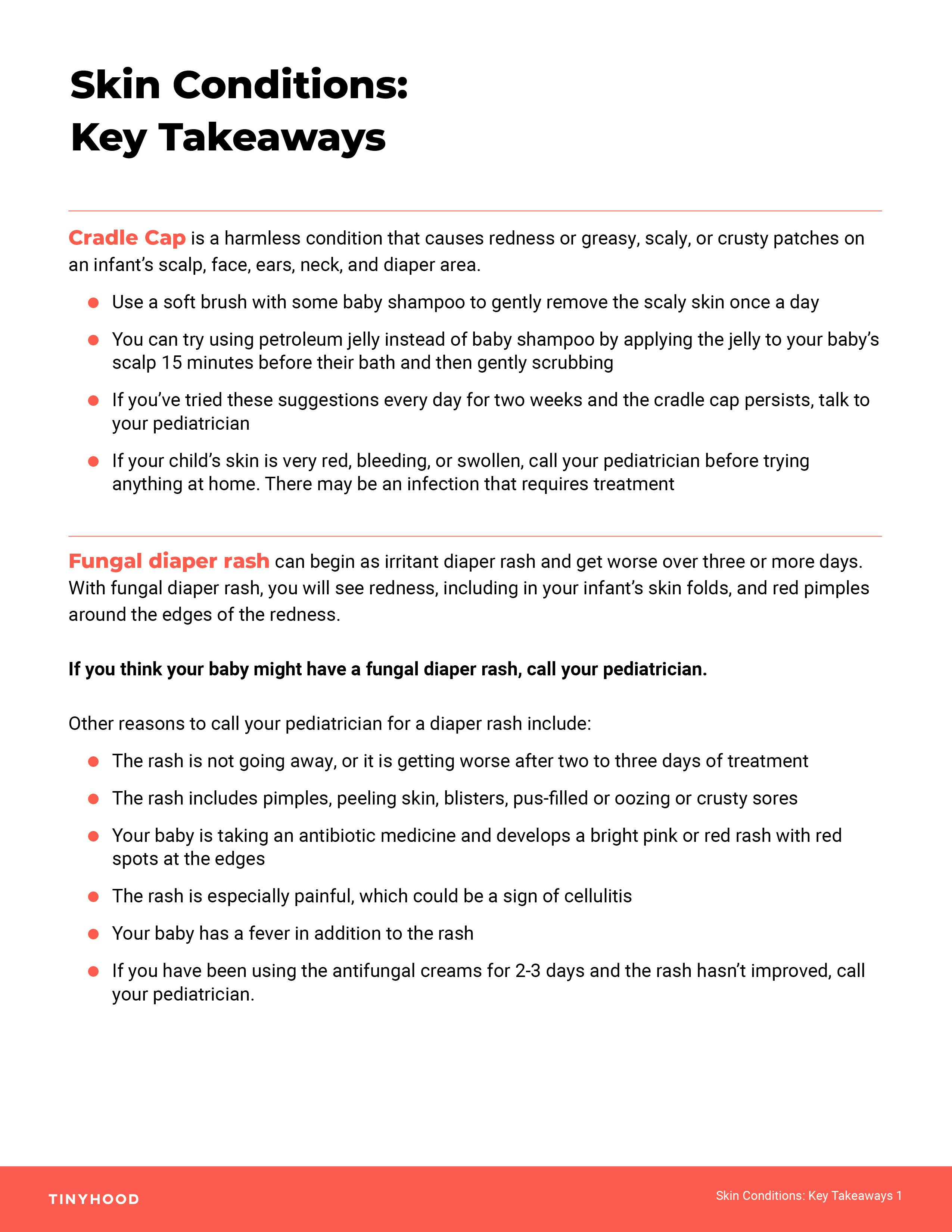 Preview image of Handout: Skin Conditions Key Takeaways