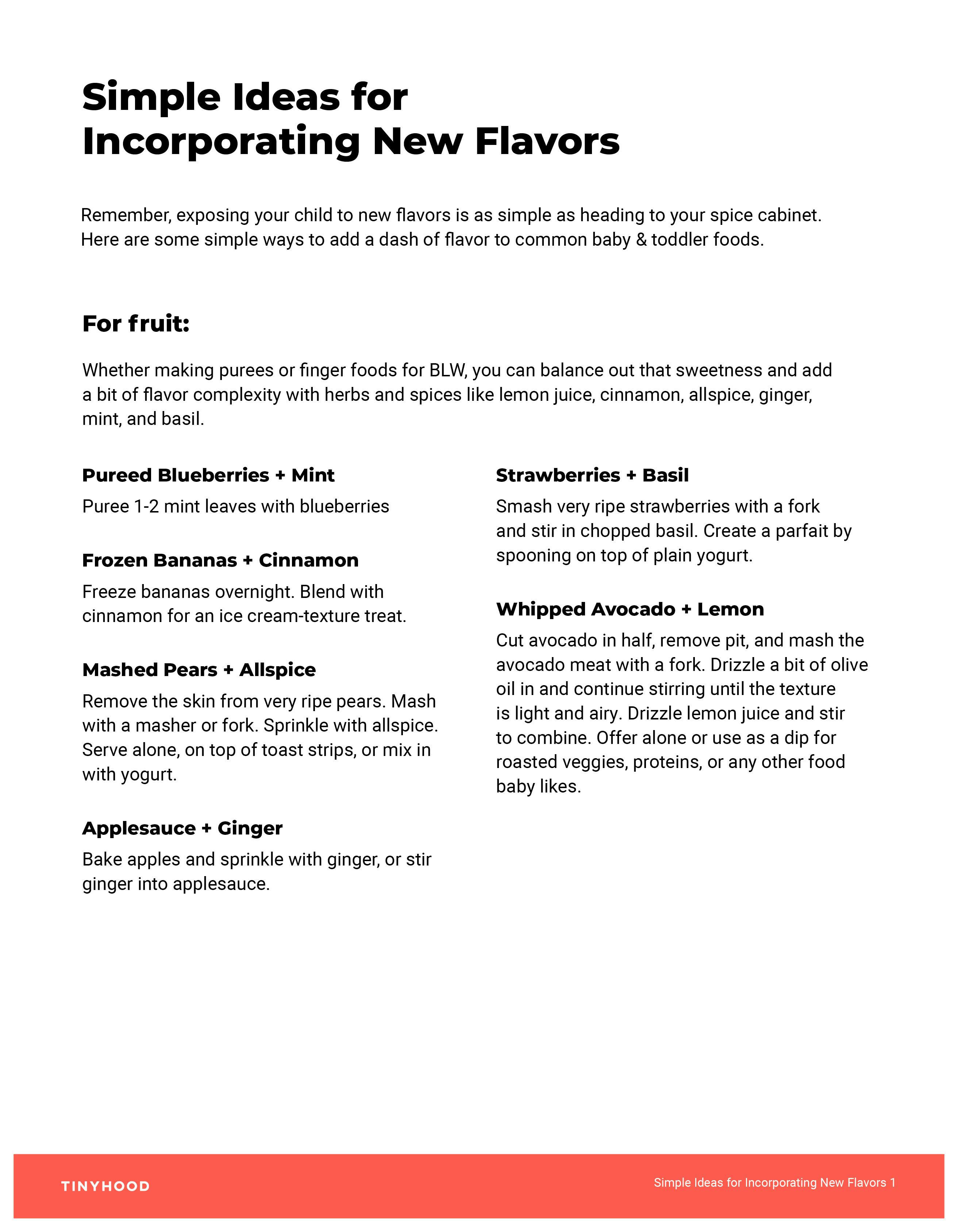 Preview image of Handout: Simple Ideas for Incorporating New Flavors