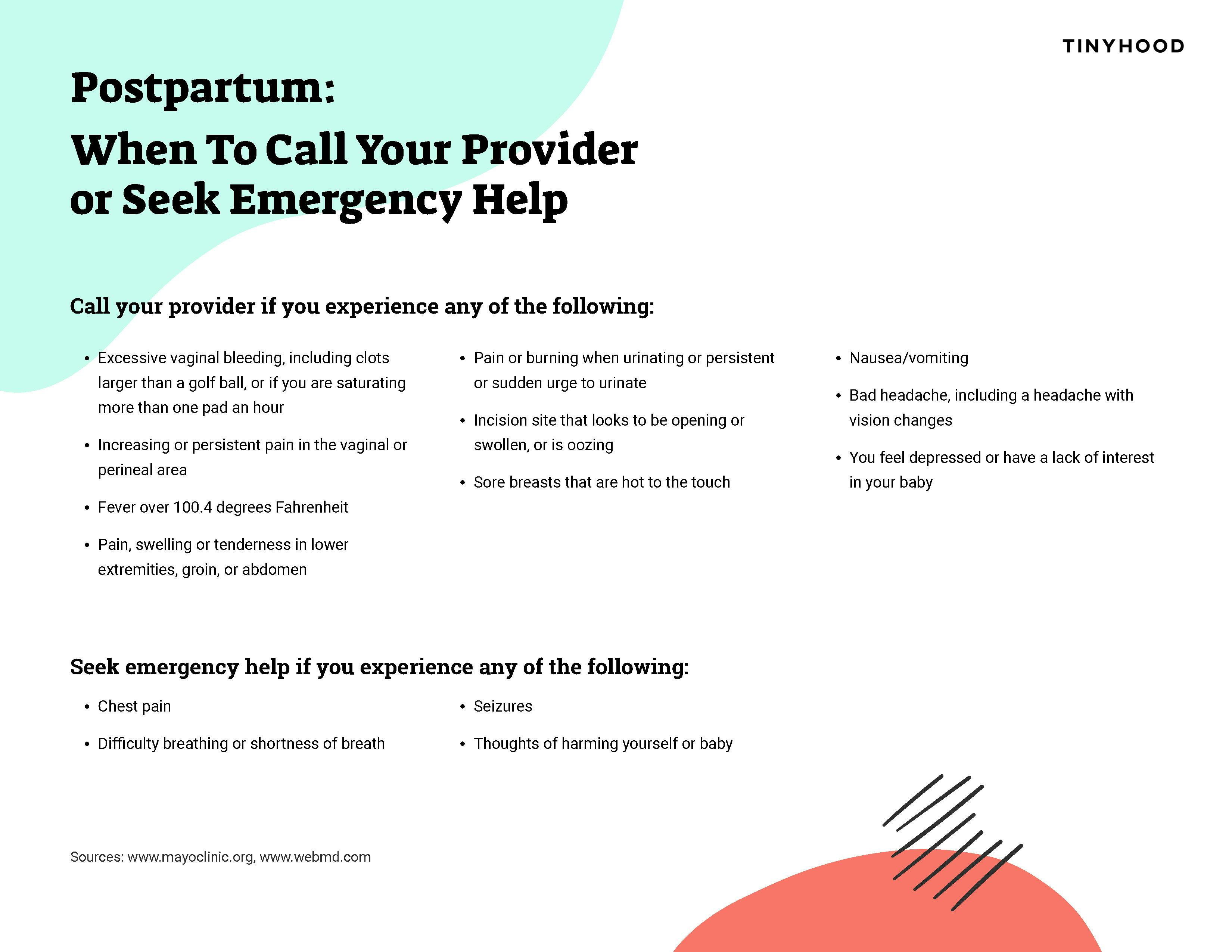 Preview image of Handout: Postpartum: When to Call Your Provider or Seek Emergency Help