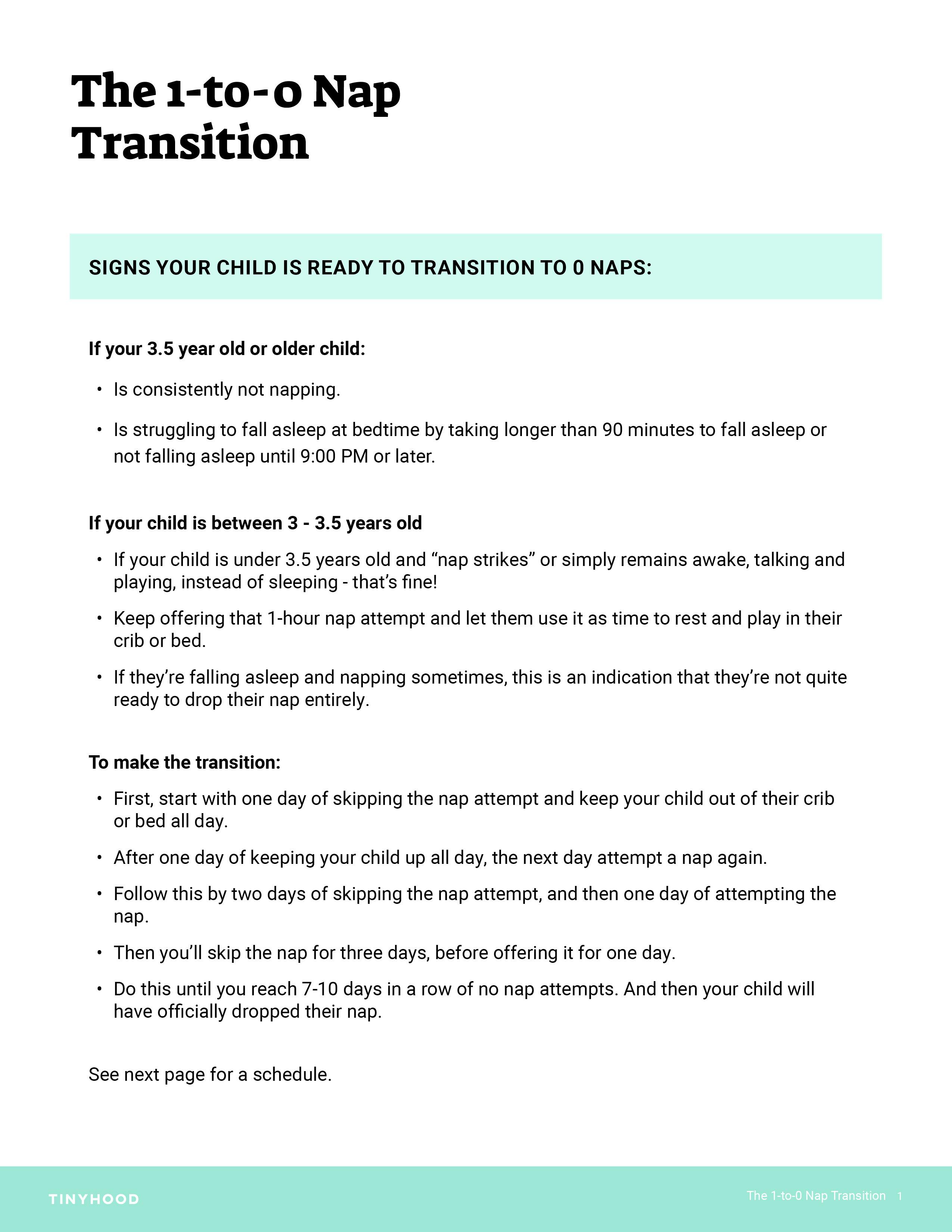 Preview image of Handout: The 1-to-0 Nap Transition