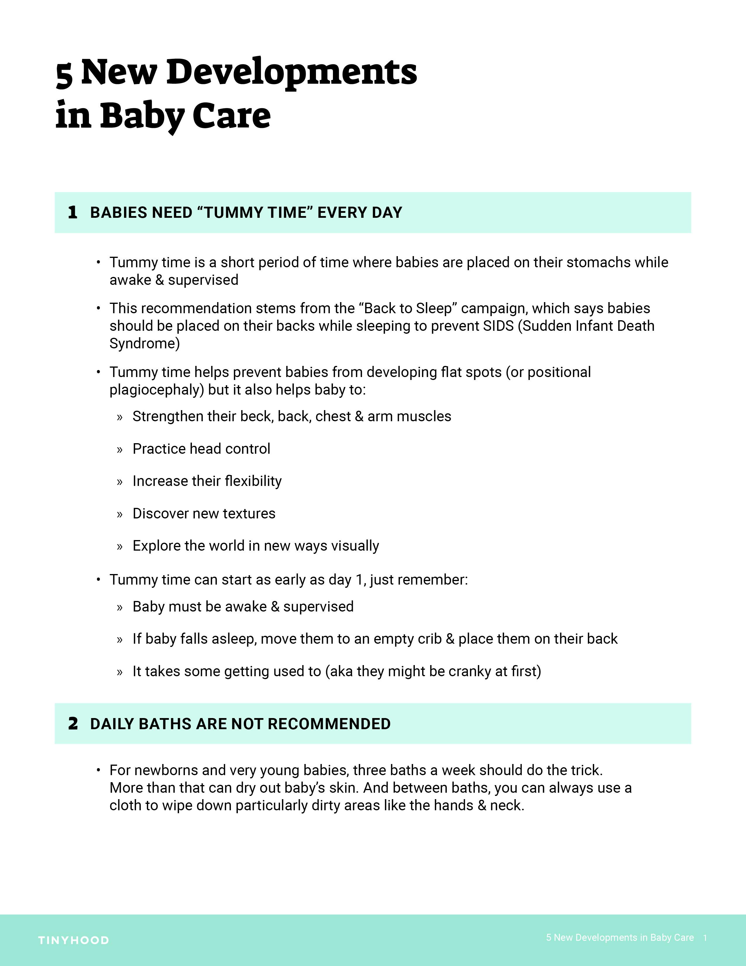 Preview image of Handout: What's New in Baby Care